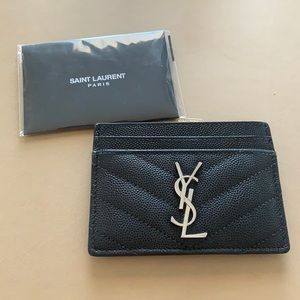 YSL monogram leather card holder